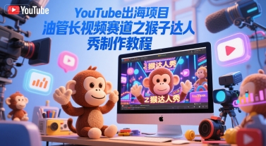 YouTube出海项目，油管长视频赛道之猴子达人秀制作教程-云深网创社