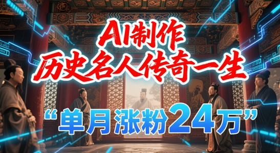 暴力起号！用AI制作历史名人传奇一生，单月涨粉24W，涨粉+变现赛道黑马来了-云深网创社