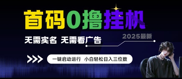 首码0撸挂G项目，无需实名无需看广告 一键启动运行，小白轻松日入三位数【揭秘】-云深网创社