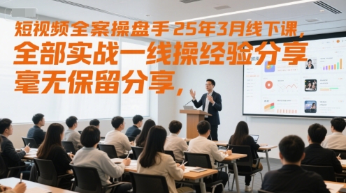 短视频全案操盘手25年3月线下课，全部实战一线操盘手经验分享，毫无保留分享，全是干货-云深网创社