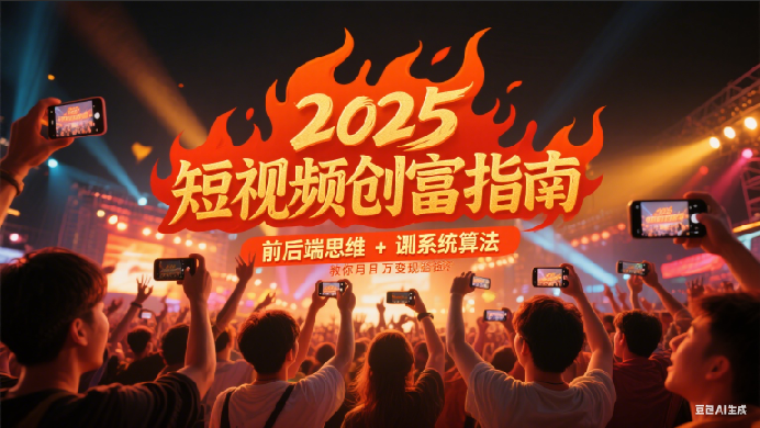 2025短视频创富指南，前后端思维 + 系统算法，教你月入过万变现路径-云深网创社