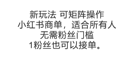 可矩阵操作，小红书商单新玩法，适合所有人，无需粉丝门槛，1粉丝也可以接单-云深网创社
