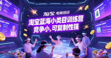 淘宝蓝海小类目训练营， 竞争小，可复制性强-云深网创社