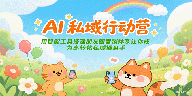 AI私域行动营：用智能工具搭建朋友圈营销体系让你成为高转化私域操盘手-云深网创社