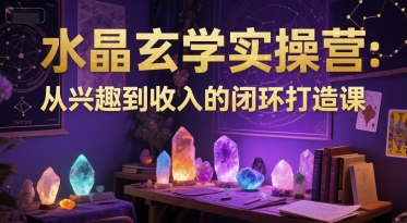 水晶玄学实操营：从兴趣到收入的闭环打造课-云深网创社
