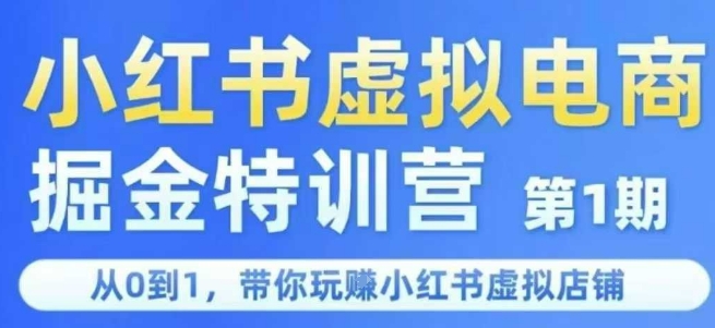 小红书虚拟电商掘金特训营第1期，从0到1，带你玩转小红书虚拟店铺-云深网创社