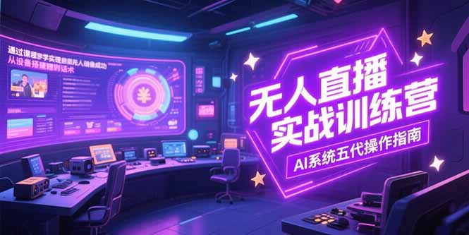 （15315期）无人直播实操训练营，从设备搭建到话术，AI系统五代操作指南(7月更新)-云深网创社