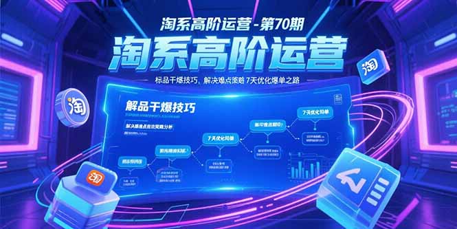 （15307期）淘系高阶运营-第70期，标品干爆技巧，解决难点策略，大佬操盘方法-云深网创社