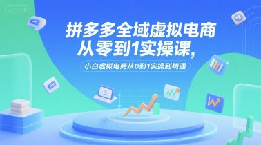 拼多多全域虚拟电商从零到1实操课，小白虚拟电商从0到1实操到精通-云深网创社