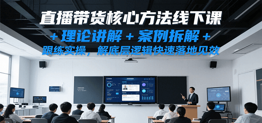 直播带货核心方法线下课，理论讲解+案例拆解+跟练实操，解底层逻辑快速落地见效-云深网创社