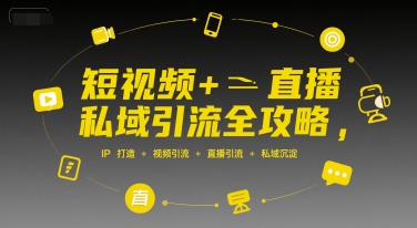 短视频+直播私域引流全攻略，IP打造 +视频引流 +直播引流 +私域沉淀-云深网创社