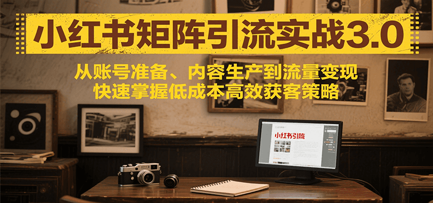 小红书矩阵引流3.0，从账号准备、内容生产到流量变现，快速掌握低成本高效获客策略-云深网创社