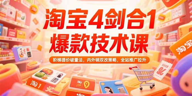 （15415期）淘宝4剑合1爆款技术课73期：阶梯提价破量法，内外销双改策略 全站推广拉升-云深网创社