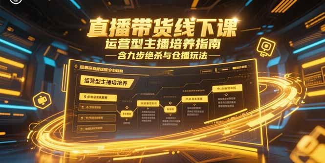 （15281期）直播带货线下课，运营型主播培养指南，含九步绝杀与仓播玩法-云深网创社
