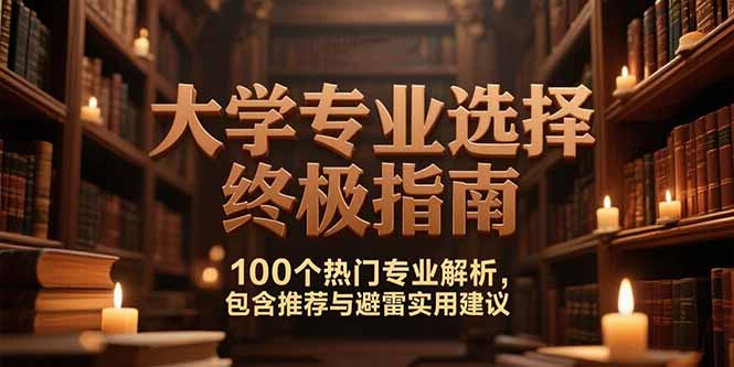 （15261期）付费文：大学专业选择终极指南,100个热门专业解析,包含推荐与避雷实用建议-云深网创社