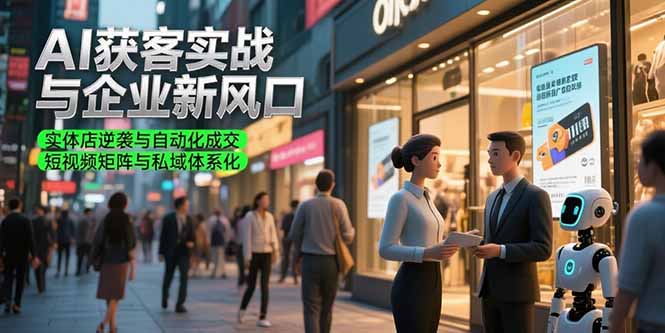 （15348期）AI获客实战与企业新风口，实体店逆袭与自动化成交 短视频矩阵与私域体系化-云深网创社