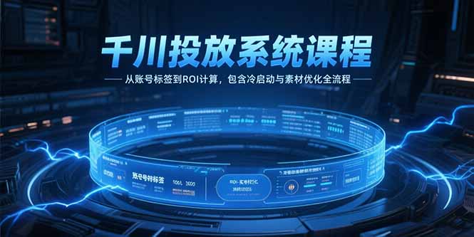 （15263期）千川投放系统课程，从账号标签到ROI计算，包含冷启动与素材优化全流程-云深网创社