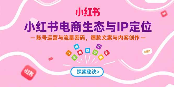 （15350期）小红书电商生态与IP定位，账号运营与流量密码，爆款文案与内容创作-云深网创社