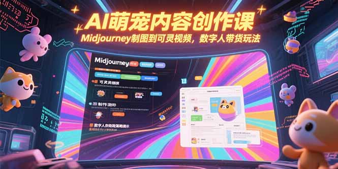 （15311期）AI萌宠内容创作课，Midjourney制图到可灵视频，数字人带货玩法-云深网创社