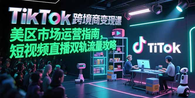 （15344期）TikTok跨境电商变现课，美区市场运营指南，短视频直播双轨流量攻略-云深网创社