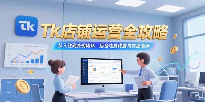 （15345期）Tk店铺运营全攻略，从入驻到变现闭环，后台功能详解与实操演示-云深网创社