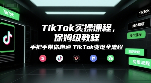 TikTok实操课程，保姆级教程，手把手带你跑通TikTok变现全流程-云深网创社