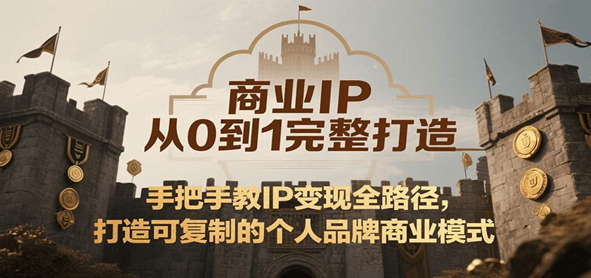 商业IP从0到1完整打造，手把手教IP变现全路径，打造可复制的个人品牌商业模式-云深网创社