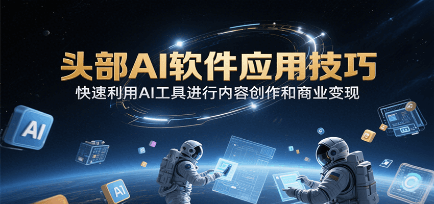头部AI软件应用技巧，快速利用AI工具进行内容创作和商业变现-云深网创社