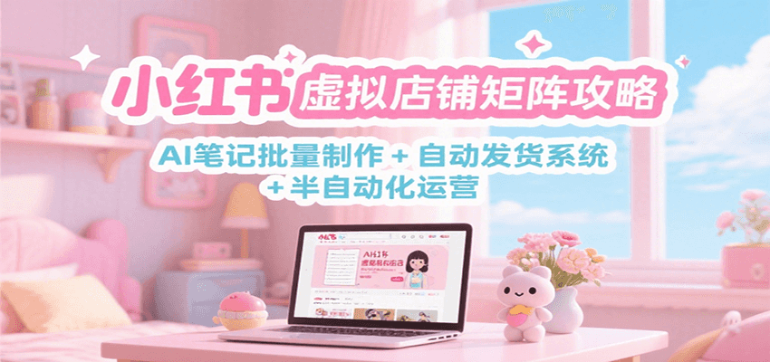 小红书虚拟店铺矩阵攻略：AI笔记批量制作 + 自动发货系统 + 半自动化运营-云深网创社