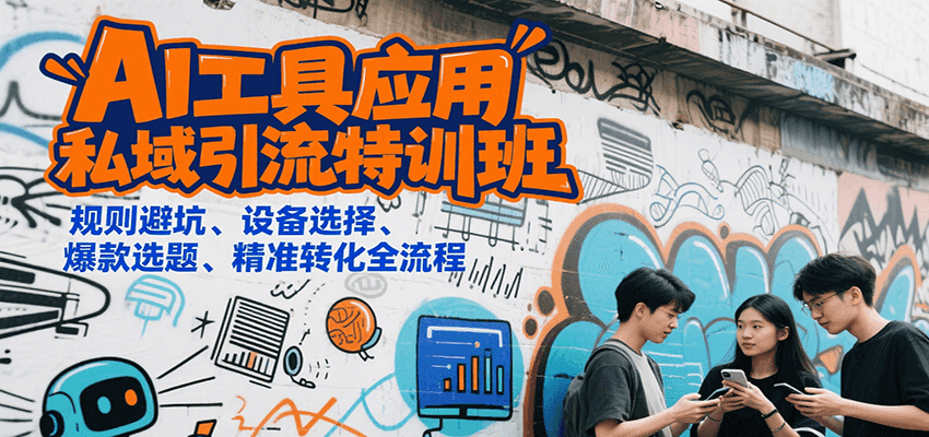 AI工具应用私域引流特训班，规则避坑、设备选择、爆款选题、精准转化全流程-云深网创社