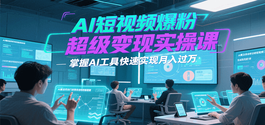 AI短视频爆粉超级变现实操课，掌握AI工具快速实现月入过万-云深网创社