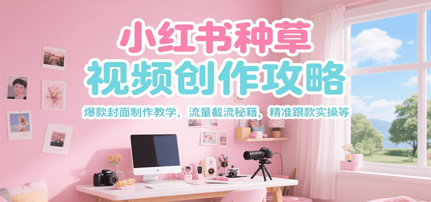小红书种草视频创作攻略，爆款封面制作教学 ，流量截流秘籍 ，精准跟款实操等-云深网创社