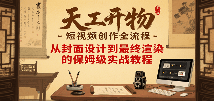 天工开物短视频创作全流程，从封面设计到最终渲染的保姆级实战教程-云深网创社