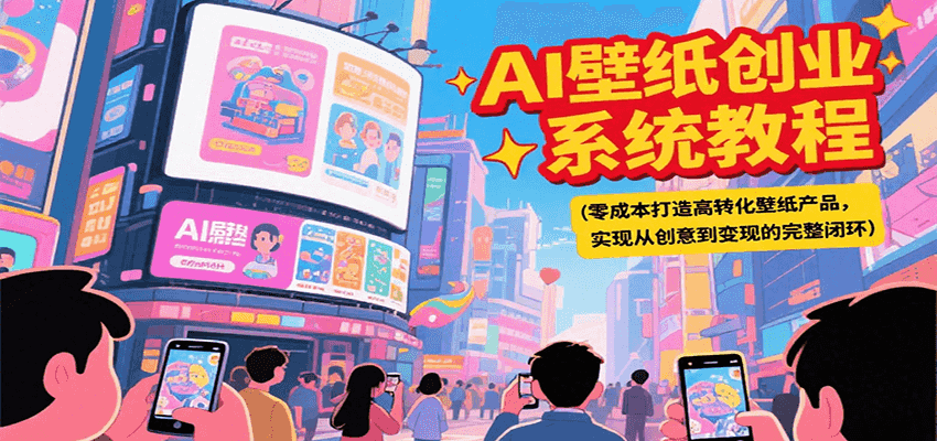 AI壁纸创业系统教程，零成本打造高转化壁纸产品，实现从创意到变现的完整闭环-云深网创社