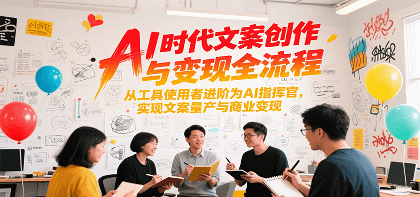 AI时代文案创作与变现全流程，从工具使用者进阶为AI指挥官，实现文案量产与商业变现-云深网创社