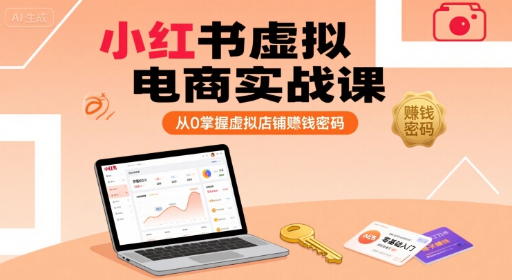 小红书虚拟电商实战课，从0掌握虚拟店铺賺钱密码-云深网创社