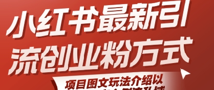 小红书最新引流创业粉方式，项目图文玩法介绍以及如何安全倒流私域-云深网创社