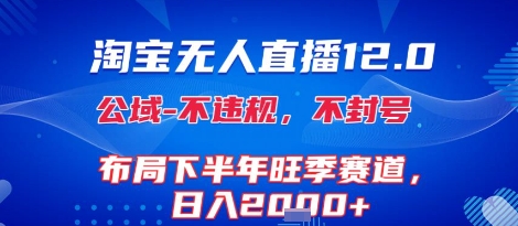 淘宝无人直播12.0，不封号，不违规，布局下半年旺季赛道，日入1k+(独家技术)【揭秘】-云深网创社