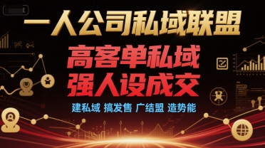 一人公司私域联盟，高客单私域，强人设成交，建私域 搞发售 广结盟 造势能-云深网创社