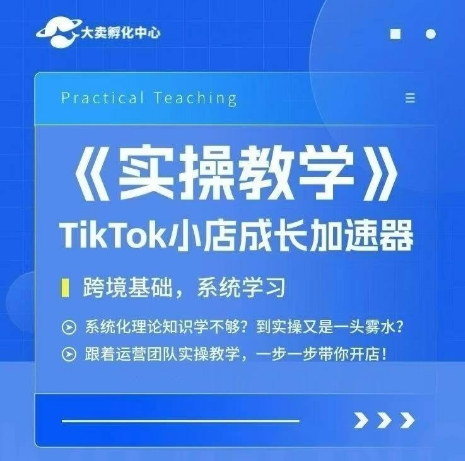 大卖家孵化中心TikTok实操课，TikTok小店成长加速器，跨境基础系统学习，一步一步带你开店-云深网创社