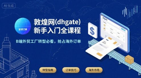 敦煌网(dhgate)新手入门全课程，B端外贸工厂转型必看，抢占海外订单-云深网创社