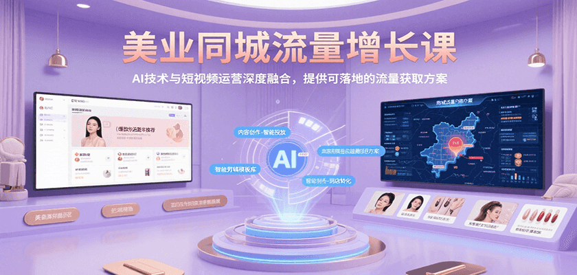 美业同城流量增长课，AI技术与短视频运营深度融合，提供可落地的流量获取方案-云深网创社