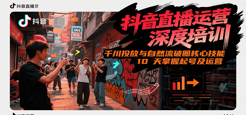抖音直播运营深度培训，千川投放与自然流核心技能，10天掌握起号及运营(6-7月新课)-云深网创社