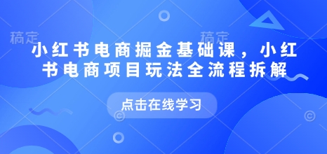 小红书电商掘金课，小红书电商项目玩法全流程拆解（更新7月）-云深网创社