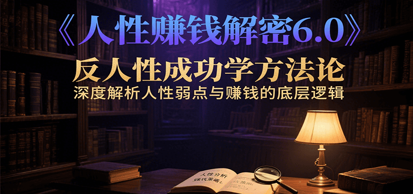 人性赚钱解密6.0，反人性成功学方法论，深度解析人性弱点与赚钱的底层逻辑-云深网创社