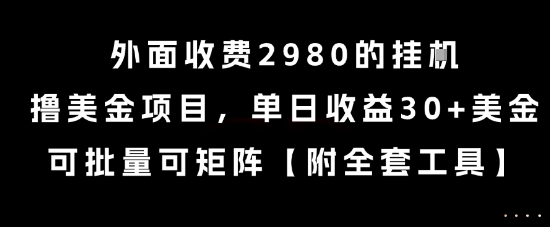 外面收费2980的挂G撸美金项目，单日收益30+美金，可批量可矩阵【揭秘】-云深网创社