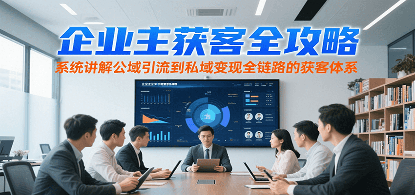 企业主获客全攻略，系统讲解公域引流到私域变现全链路的获客体系-云深网创社