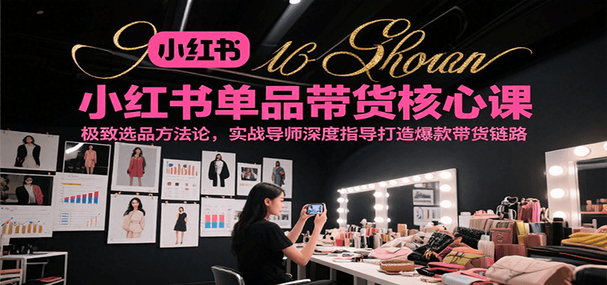 小红书单品带货核心课，极致选品方法论，实战导师深度指导打造爆款带货链路-云深网创社