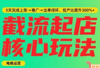 淘宝截流快速起店玩法，掌握暴力快速起店的流程，5天完成上架-推广-出单闭环-云深网创社
