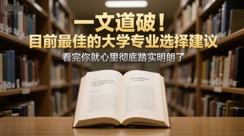 付费文章：一文道破！目前最佳的大学专业选择建议，看完你就心里彻底踏实明朗了-云深网创社